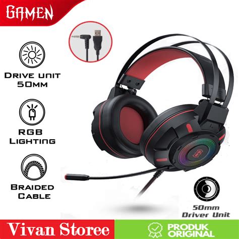 Jual Gamen Gh1600 Headset Gaming Rgb Led Wired Usb Dan Jack Audio 35mm