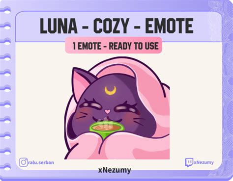 Twitch Emotes COZY Cat Luna Sailor Moon Anime Cute Chibi Emote