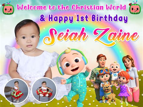 Christian World Happy 1st Birthdays Tarpaulin Banner Layout Girls