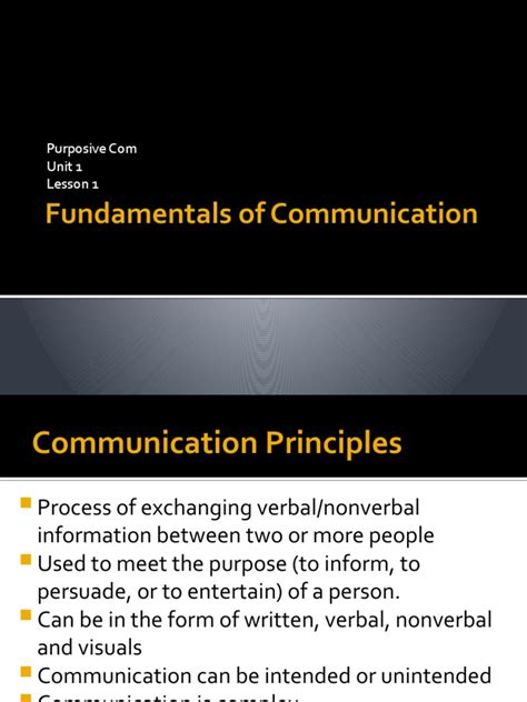 Unit 1 Fundamentals of Communication | PDF