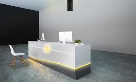 Modern Reception Desk with LED Lights | Sleek and Stylish Office ...