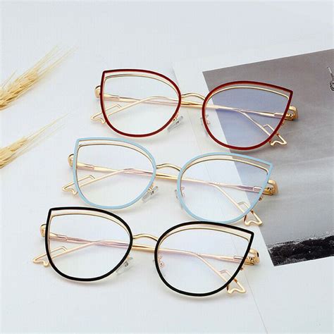 Womens Cat Eye Eyeglass Frames Blue Light Blocking Glasses Frame Rx