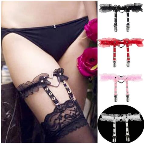 Sexy Spike Elastic Lace Garter Belt Lingerie Punk Gothic Suspender Thigh Belt Leg Necklace