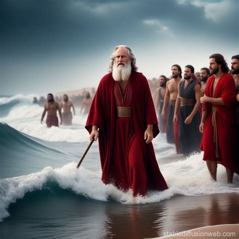 Moses Red Sea Crossing Stable Diffusion Online