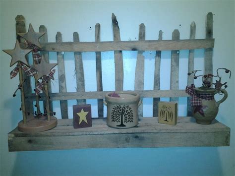 Primitive Picket Fence Crafts Primitive Picket Fence Shelf By