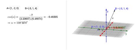 Hoek Tussen Twee Puntvectoren GeoGebra