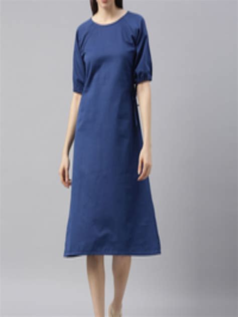 Buy Zheia Blue A Line Midi Dress Dresses For Women 17503276 Myntra