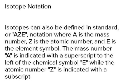 Whats In An Isotope Notation Brainly Ph