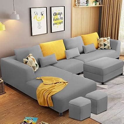 Casaliving Minta LHS 8 Seater L Shape Sofa Set With Ottoman 2 Puffy