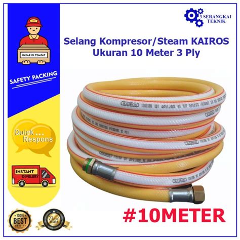 Jual [3st] Selang Kompresor Angin 10 Meter 10m Kairos Spray Hose 3 Ply Kuning Shopee Indonesia