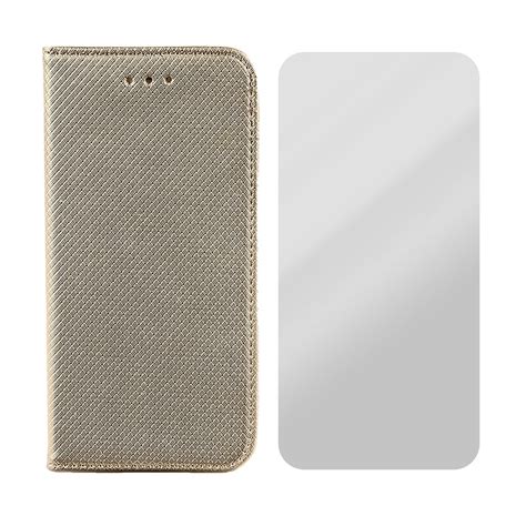 Комплект кожени и фолио Flip Cover 2.5D Glass, съвместим със Samsung ...