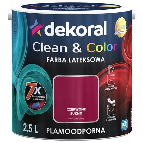 DEKORAL Farba CLEAN COLOR Czerwone Sukno 2 5L 9712551113 Oficjalne