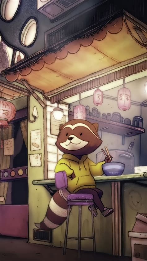 Lofi Chillhop Raccoon Digital Art Hd Phone Wallpaper Rare Gallery