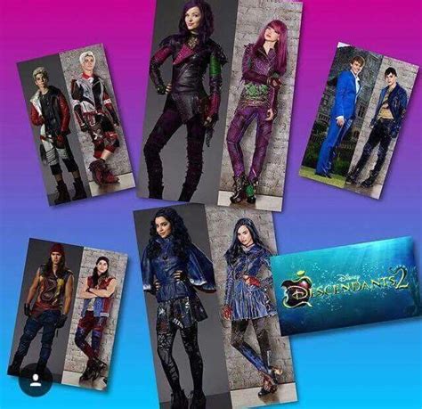 Mal Evie Carlos Jay And Ben Descendants Descendants 2 Disney