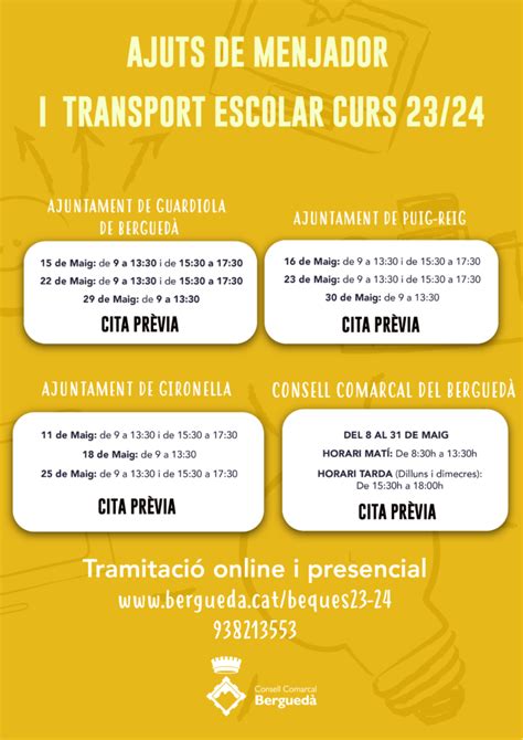 AJUTS DE MENJADOR I TRANSPORT ESCOLAR Escola Sant Marc