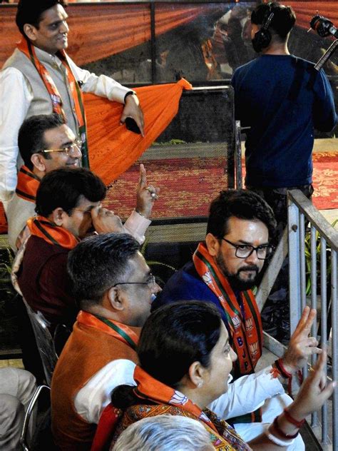 New Delhi Union Ministers Anurag Thakur And Smriti Irani During The