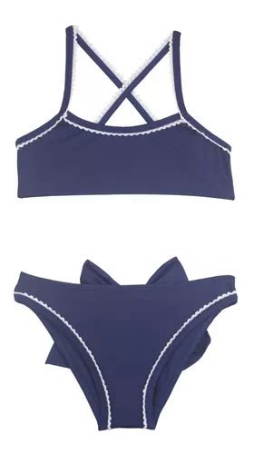 Bikini Nena Lisa Con Elastico Picot Y Moño Mare Moda