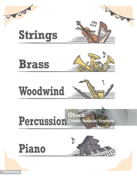 Étiquettes Vectorielles Sur Le Thème De La Musique Avec Instruments