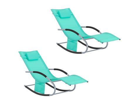 Sobuy Lot De Bain De Soleil Chaises Longues Fauteuils Bascule Avec