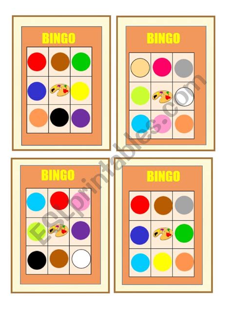 Bingo Colors Esl Worksheet By Lidy