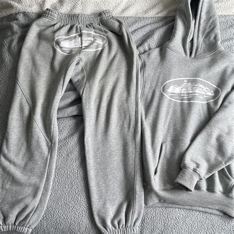 Corteiz Crtz Grey And White Alcatraz Hoodie And Depop