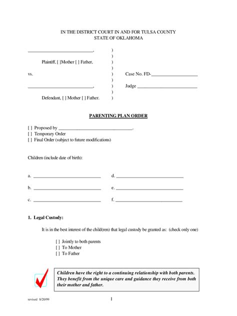 Oklahoma Divorce Forms - Free Templates in PDF, Word, Excel to Print