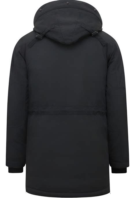 Lange Heren Parka Jas Met Capuchon Zwart Sale Style Italy