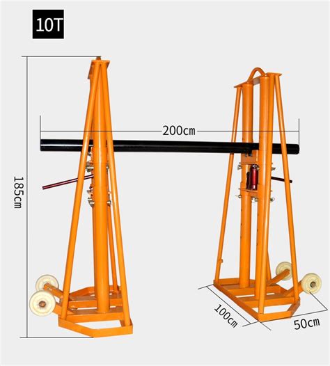 Tons Hydraulic Jack Payoff Cable Reel Stand Cable Laying