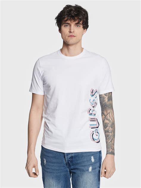 Guess T Shirt Vertical Logo M Gi J Bia Y Slim Fit Modivo Pl