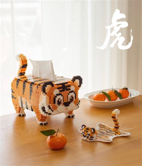 Lunar New Year Tiger Zodiac 3d Perler Bead Pattern Tutorial Chinese New Year Artofit