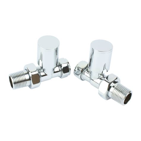 Towel Rail Radiator Valves Minimalist Straight Round Valve Pair X