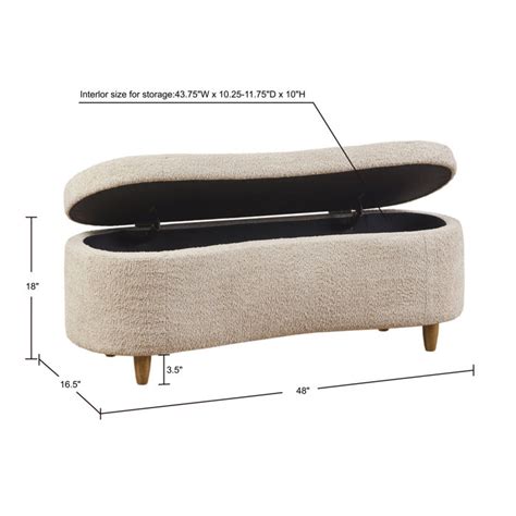 Latitude Run® Coron Boucle Flip Top Storage Bench Wayfair