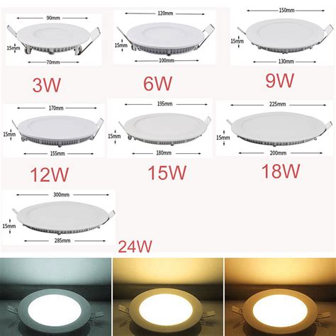 3w 6w 9w 12w 15w 18w 24w Led Recessed Ceiling Flat Panel Down Light