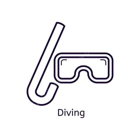 White Background Featuring A Vectorized Icon Of A Scuba Diving Mask