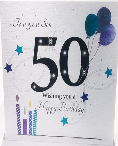 Large 50th Birthday Card Son | 50th birthday cards, Birthday cards for ...