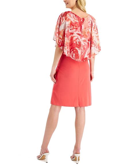 Connected Floral Popover A Line Dress Macys