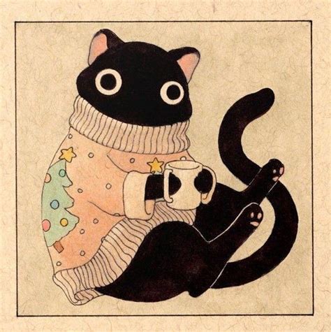 Pin by Züleyha on tumblr Black cat art Cute doodles Cat illustration