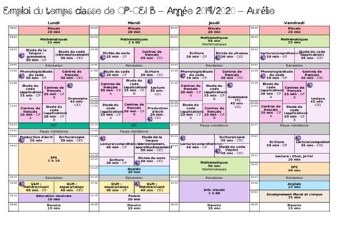 Emploi Du Temps Class E