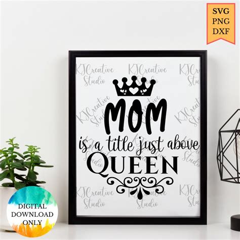 Mom Is A Title Just Above Queen Svg Best Mom Ever Svg Mom Etsy