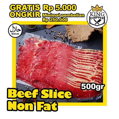Daging Slice Less Fat Sapi Teriyaki Halal Frozen Fresh Segar Beku