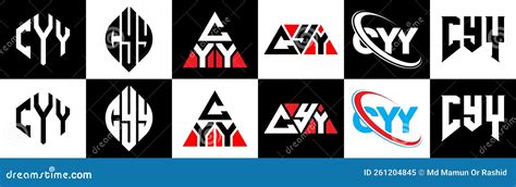 Cyy Letter Logo Design In Six Style Cyy Polygon Circle Triangle