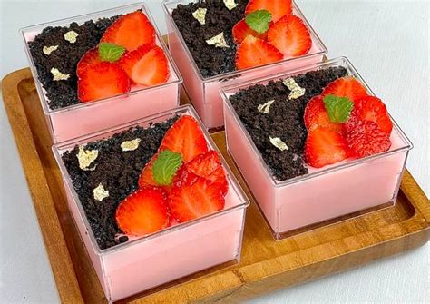 Resep Oreo Strawberry Silky Pudding 🍓 Oleh Febriyana Ig Febbriyana Cookpad