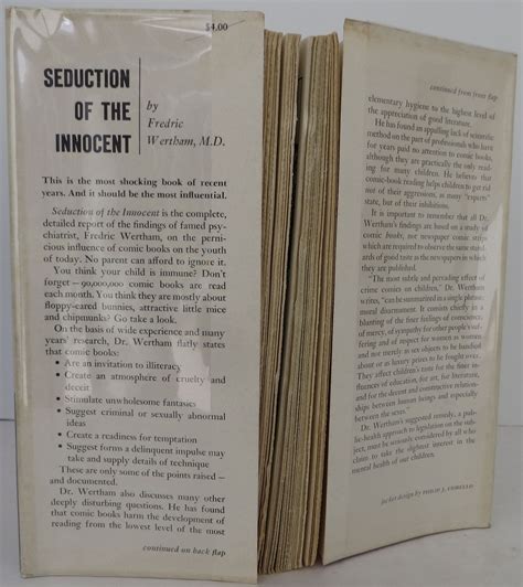 Seduction Of The Innocent By Wertham M D Fredric Near Fine Hardcover 1954 First Bookbid