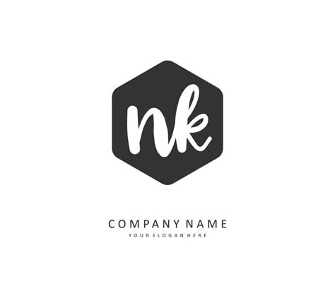 N K Nk Initial Letter Handwriting And Signature Logo A Concept Handwriting Initial Logo With