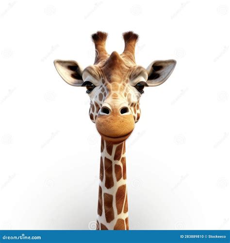 Impressive Pixar-style Giraffe Head on White Background Stock Photo ...