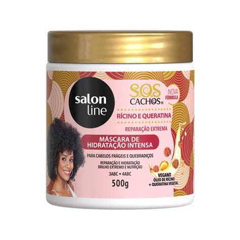 Máscara de hidratação SOS Cachos Rícino e Queratina Salon Line 500g