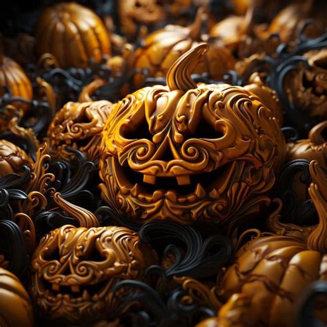 Premium Photo Scary Halloween Pumpkin Generative Ai