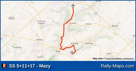 SS 5+11+17 - Mazy stage map | Rallye National Sombreffe 1992 🌍 | Rally ...