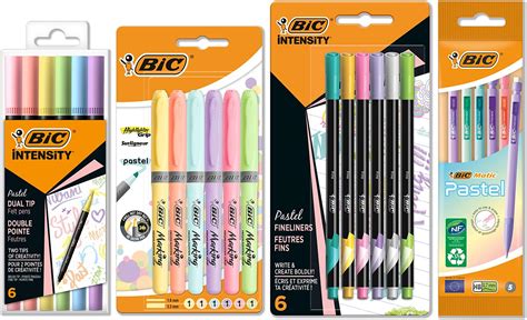 Bic Pastel Stationery Set Intensity Pastel Felt Tip Pens With Dual