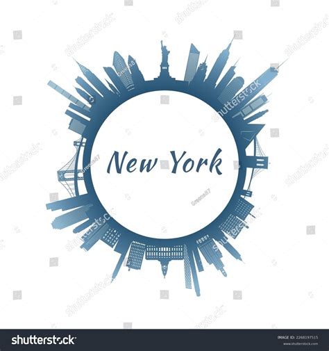 97 New York Skyline Round Stock Vectors and Vector Art | Shutterstock